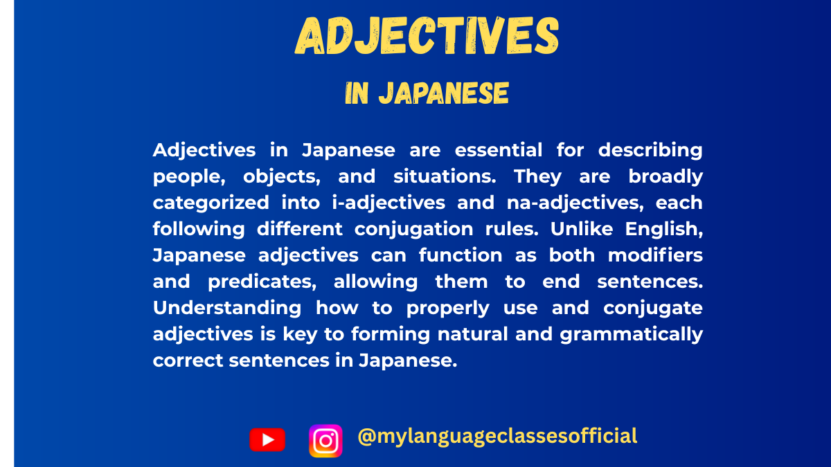 Mastering Adjectives in Japanese | My Language Classes