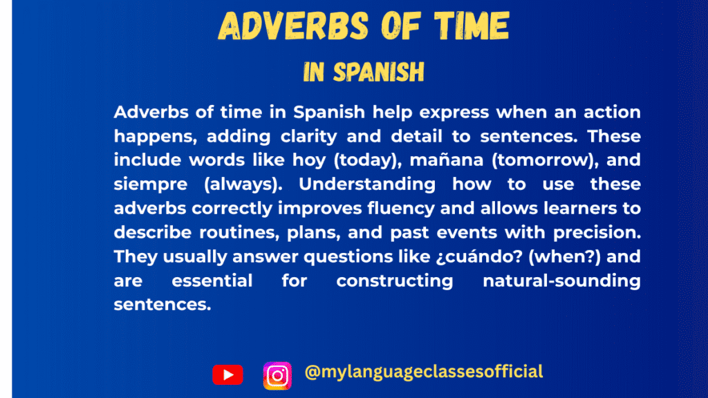 Adverbs of Time in Spanish