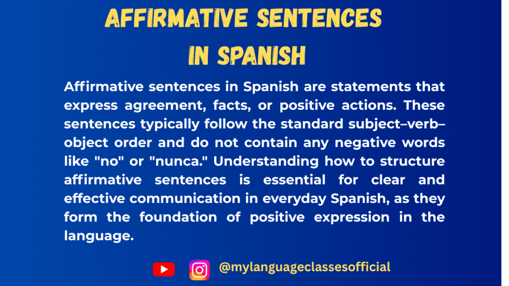 How to Make Affirmative Sentences in Spanish (Rules, Examples, and Exercises)