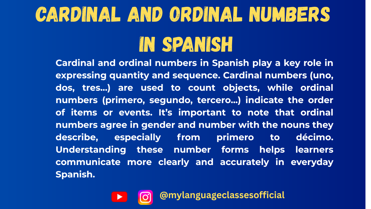 Cardinal and Ordinal Numbers in Spanish