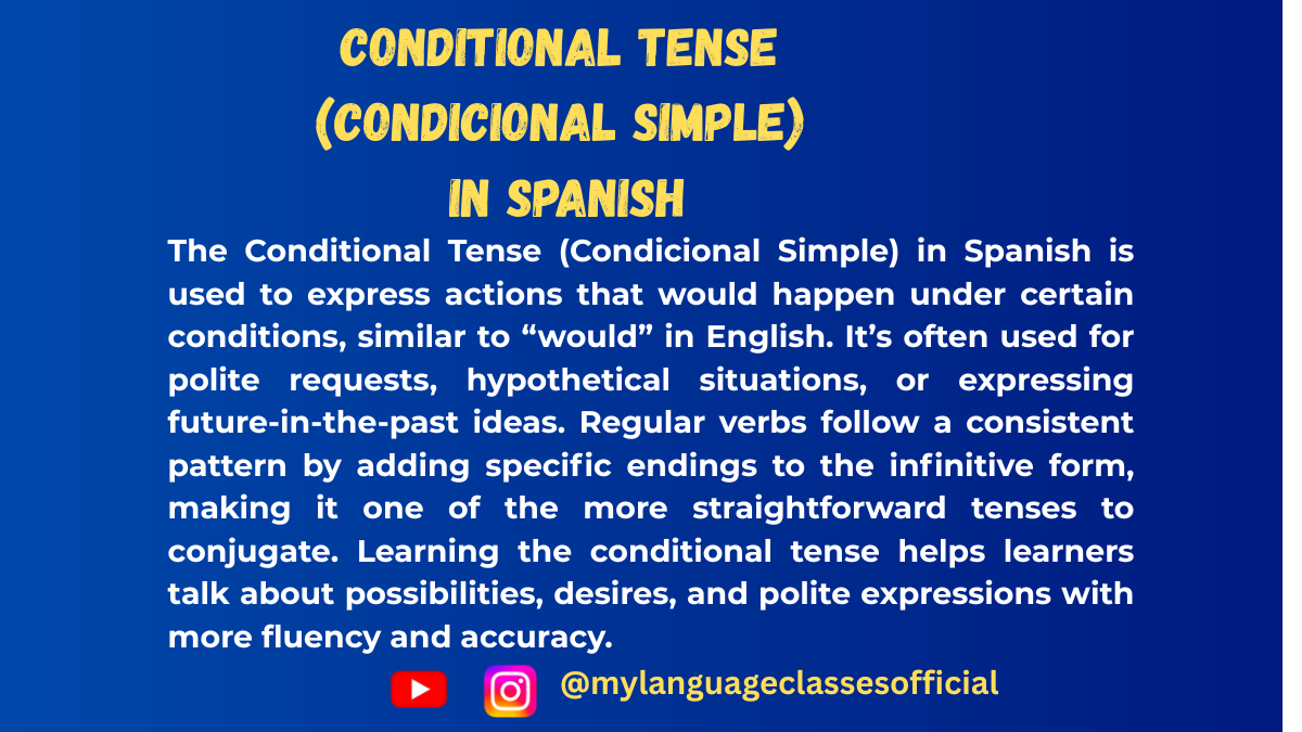 Spanish Conditional Tense (Condicional Simple)
