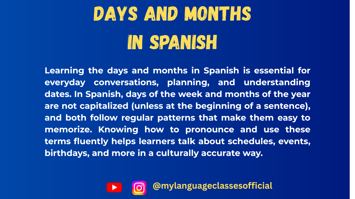 Days and Months in Spanish