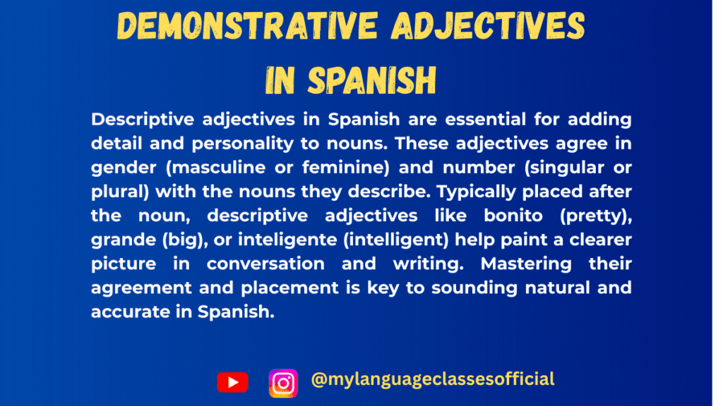 Spanish Demonstrative Adjectives
