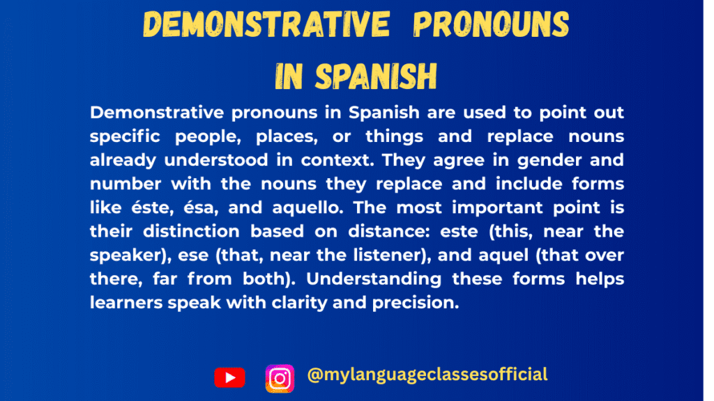 Spanish Demonstrative Pronouns