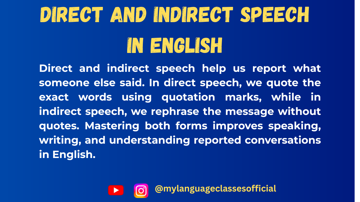 Direct and Indirect Speech in English: A Complete Guide