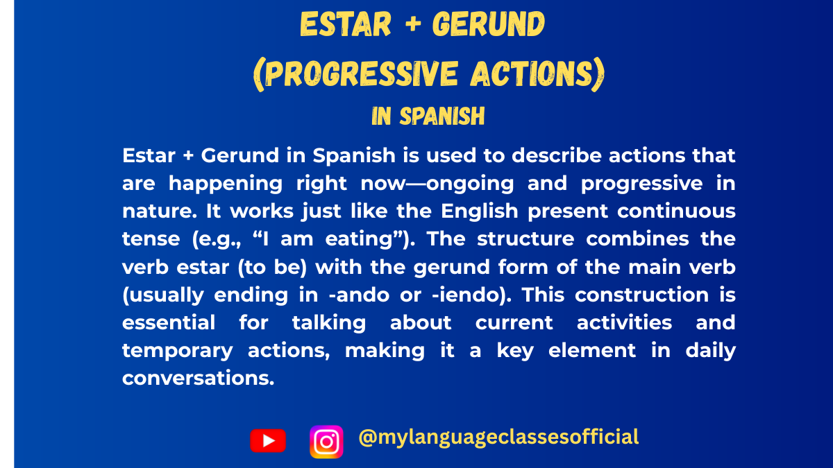 Estar + Gerund (Progressive Actions) in Spanish