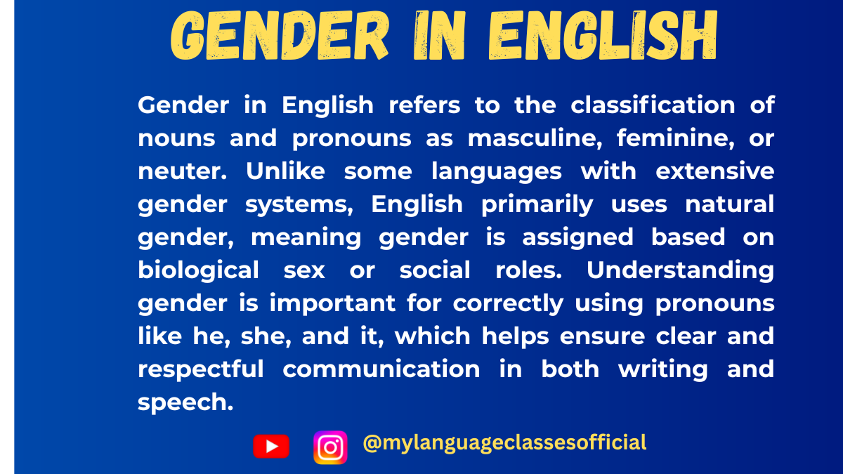 What is Gender in English: Rules, Examples & Exercises | My Language Classes
