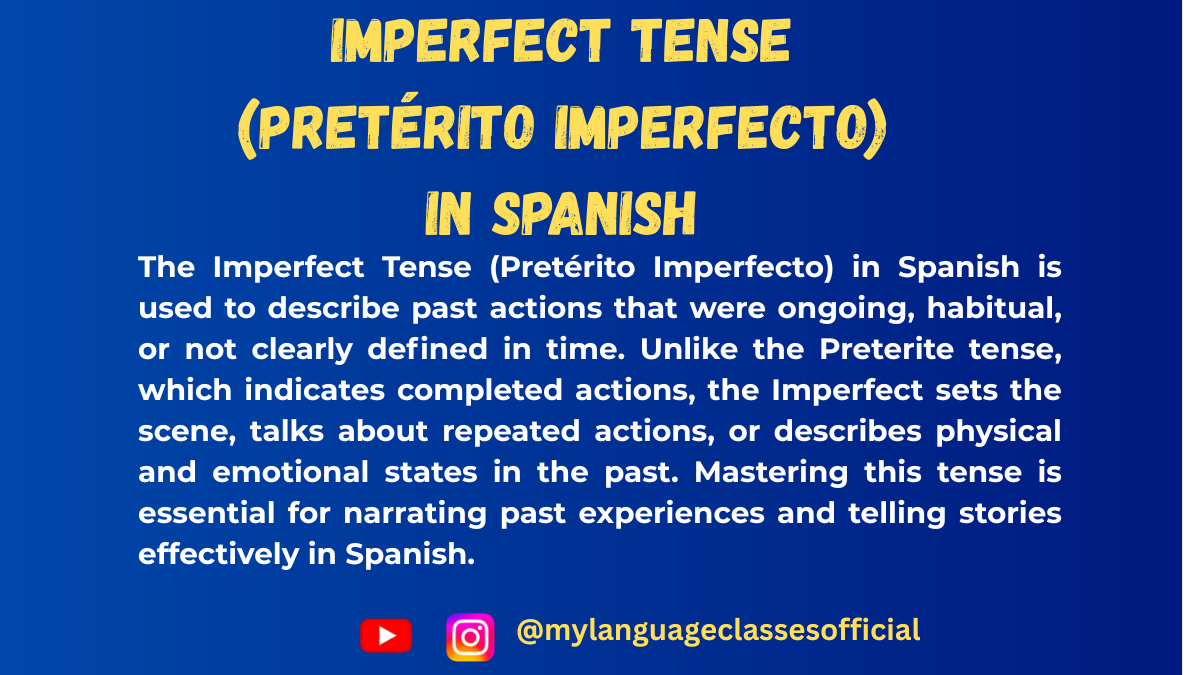 Imperfect Tense (Pretérito Imperfecto) in Spanish
