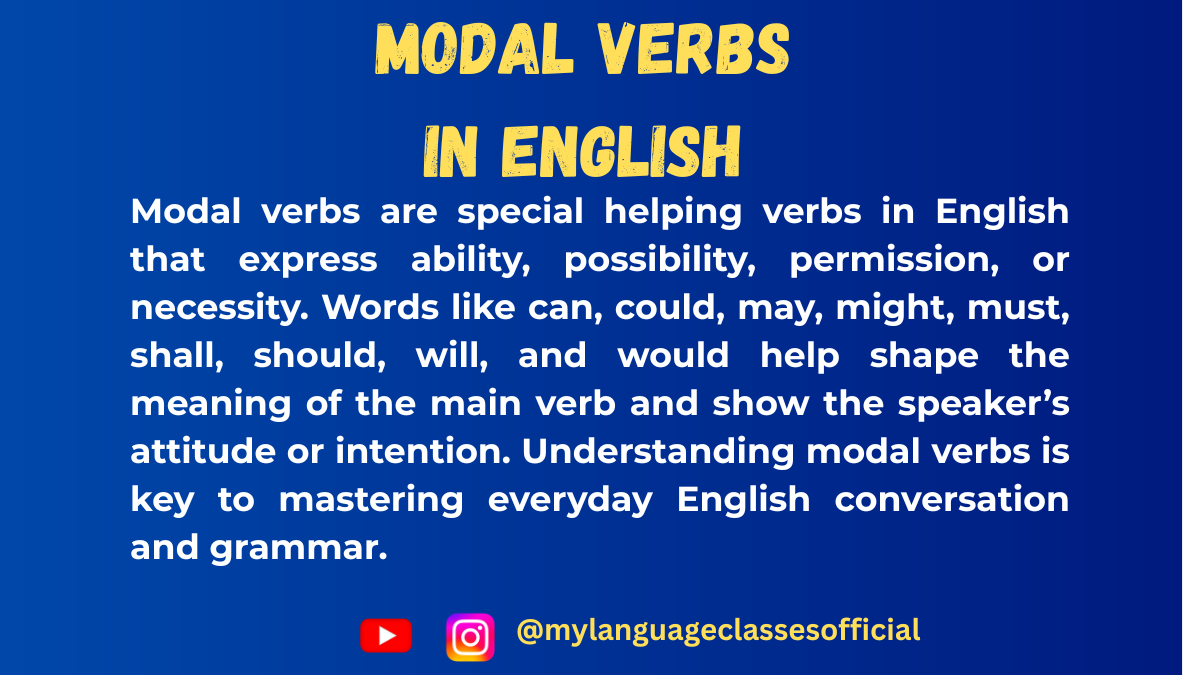 Modal Verbs in English Grammar: A Complete Guide with Examples & Exercise