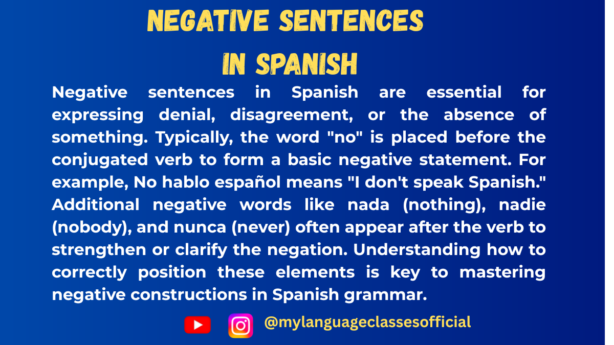 Negative Sentences in Spanish