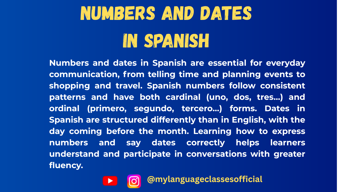 Spanish Numbers and Dates