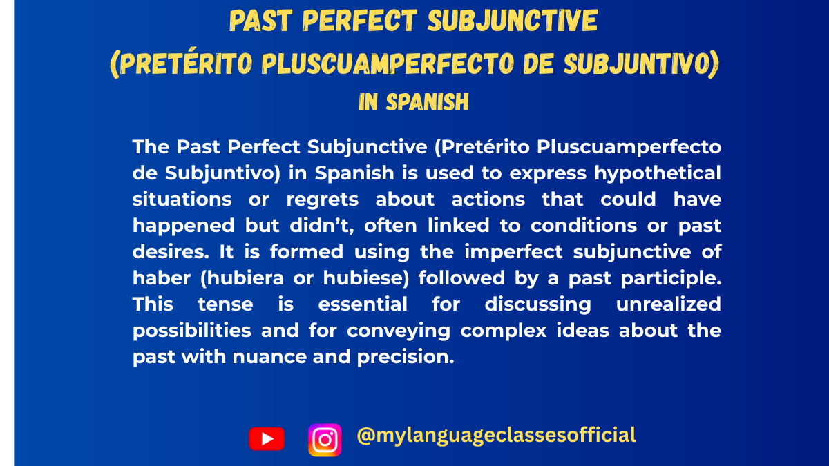 Past Perfect Subjunctive in Spanish: How to Use Pretérito Pluscuamperfecto de Subjuntivo with Examples and Easy Rules