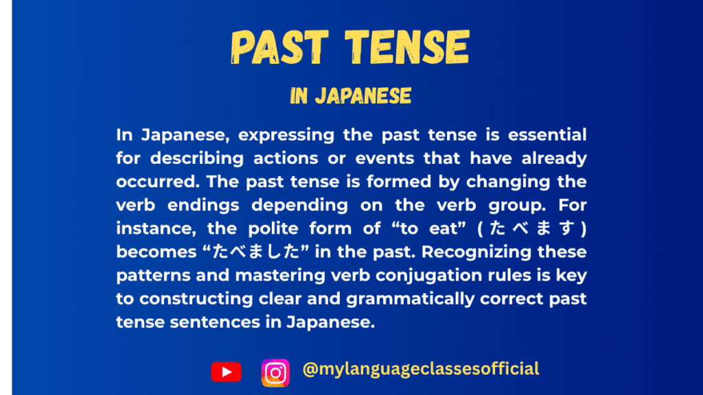 Past Tense in Japanese