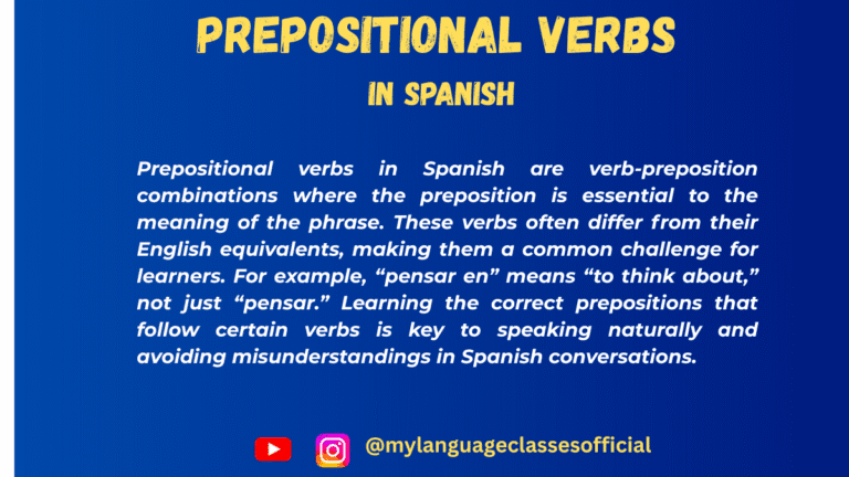 Prepositional Verbs in Spanish | My Language Classes