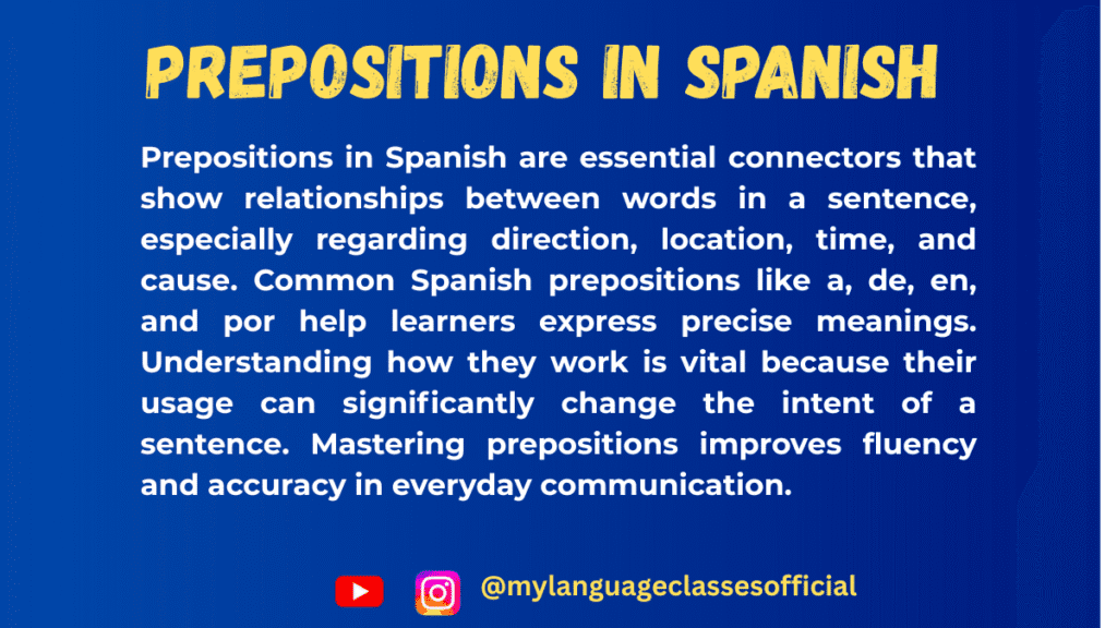 Prepositions in Spanish