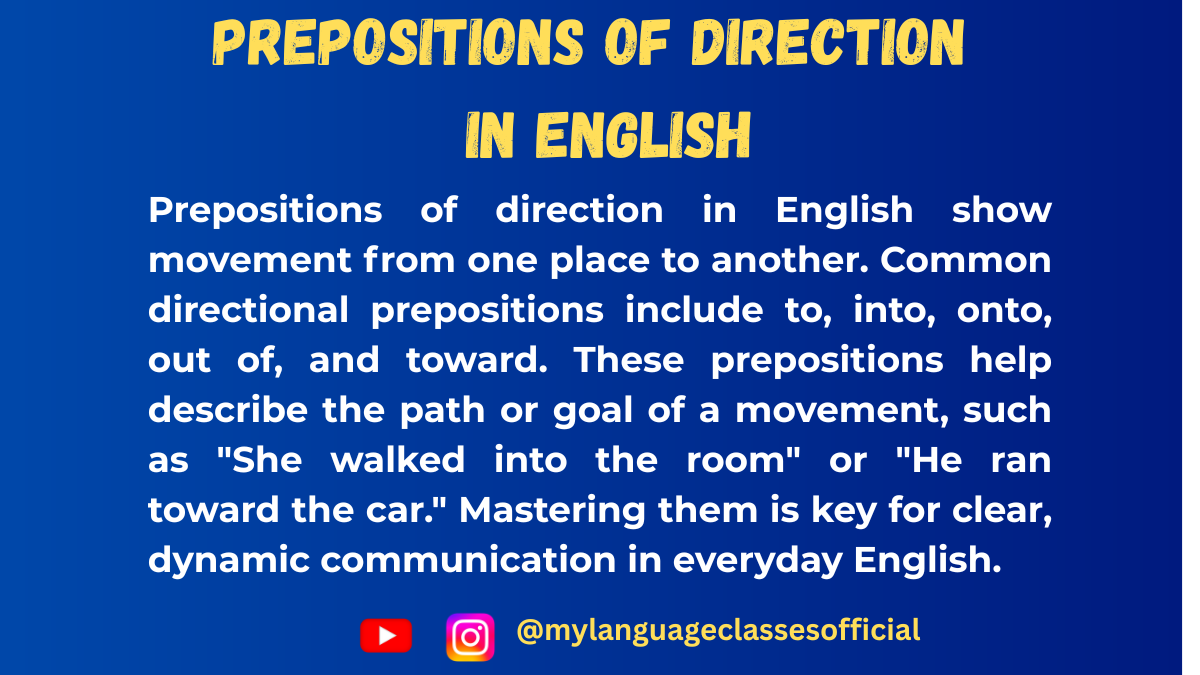 Prepositions of Direction in English