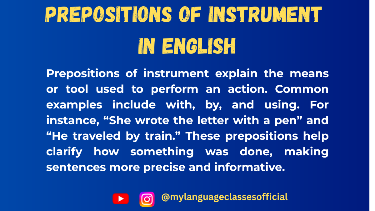 Prepositions of Instrument in English