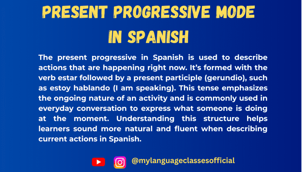 Present Progressive in Spanish