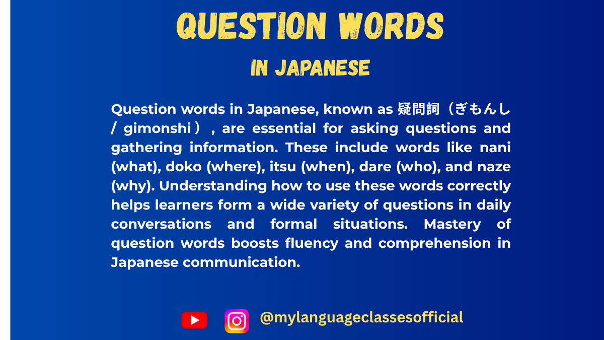 Mastering Question Words in Japanese | My Language Classes