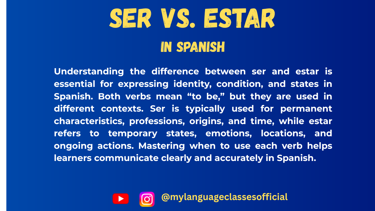 Understanding “Ser” vs. “Estar” in Spanish