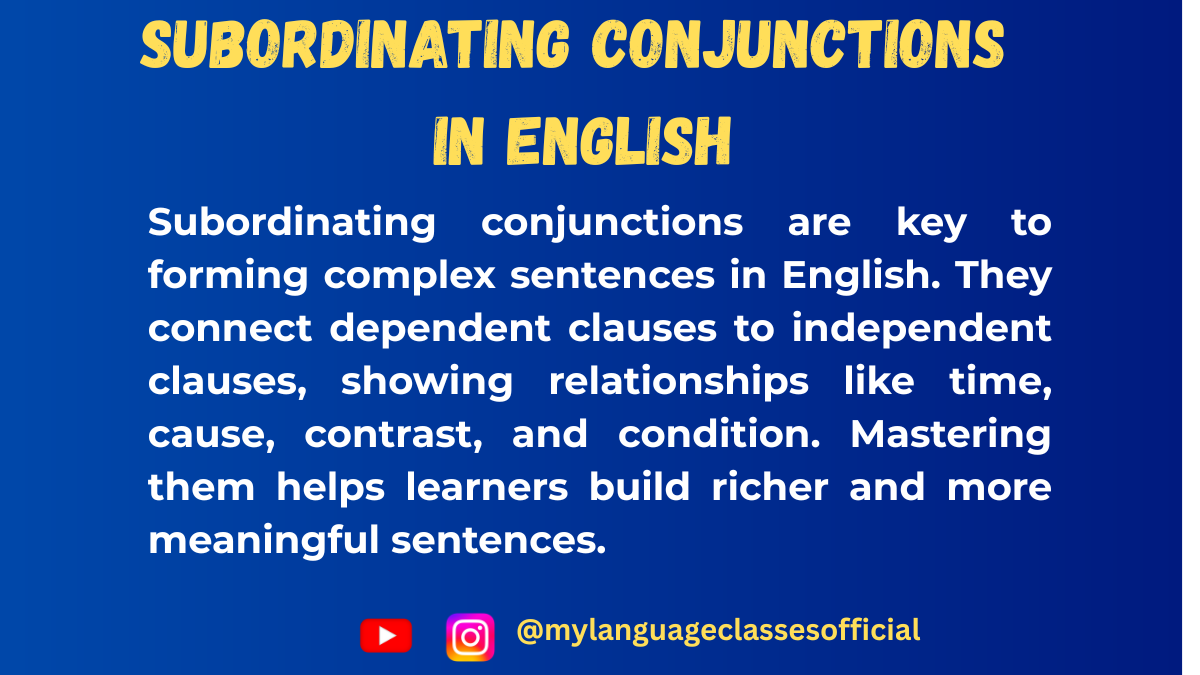 Subordinating Conjunctions in English