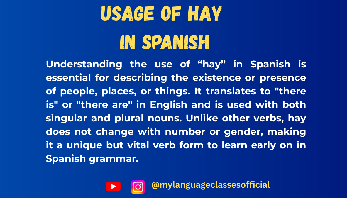 Use of Hay in Spanish