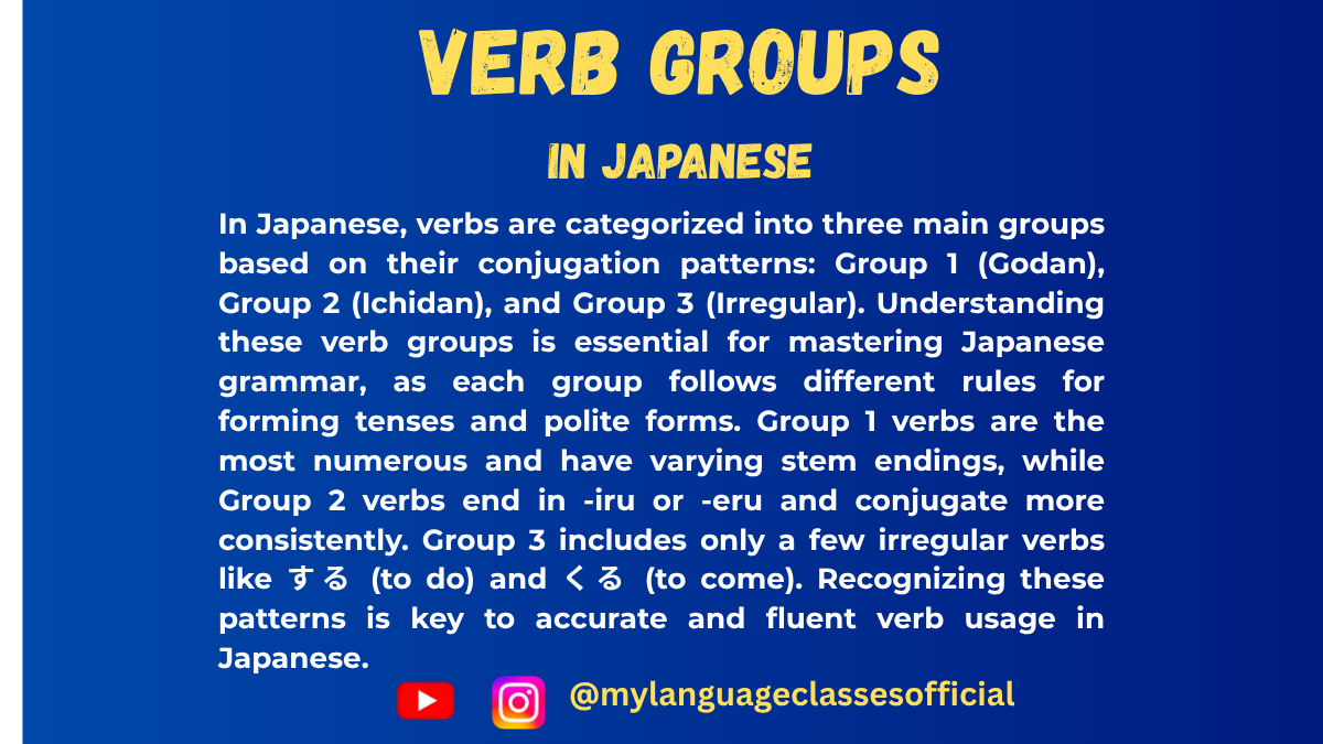 Understanding Verb Groups in Japanese | My Language Classes