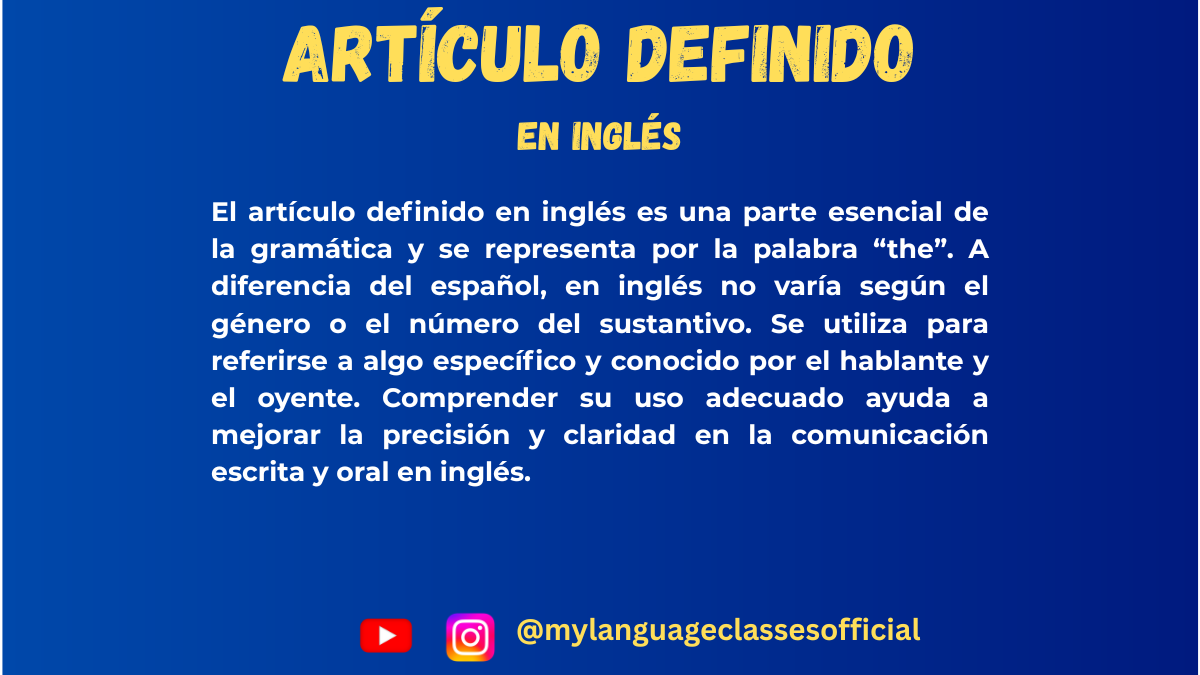 Cómo usar “the” en inglés | My Language Classes