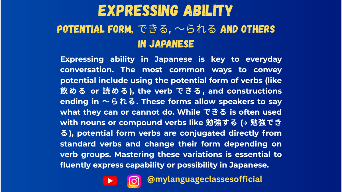 Expressing Ability in Japanese | My Language Classes