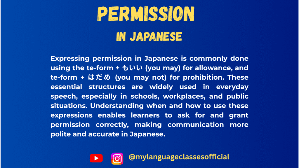 Expressing Obligation and Permission in Japanese