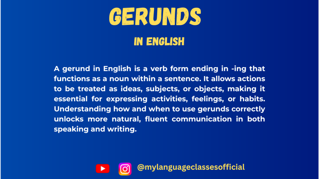 How to Use Gerunds in English | My Language Classes