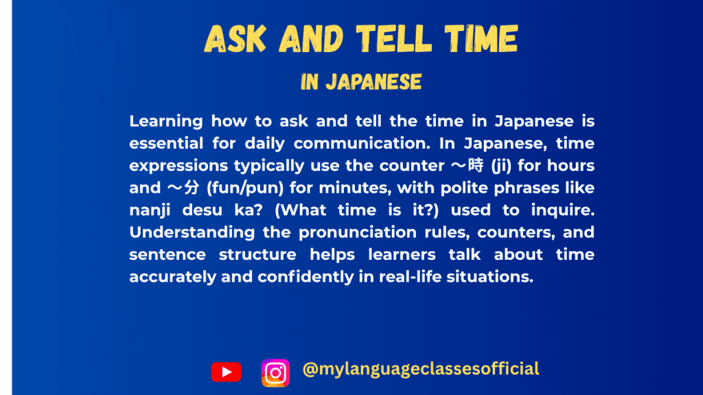 How to Tell Time in Japanese