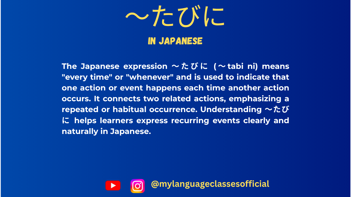 Using 〜たびに in Japanese | My Language Classes