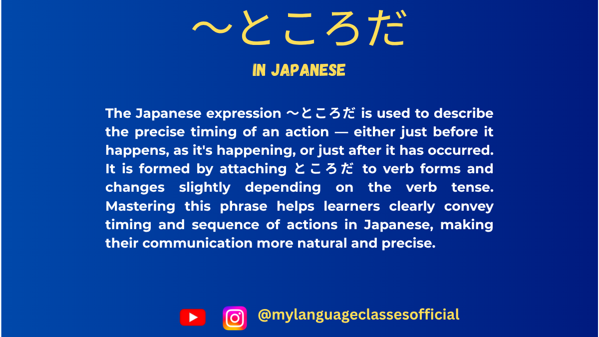 Using 〜ところだ in Japanese | My Language Classes