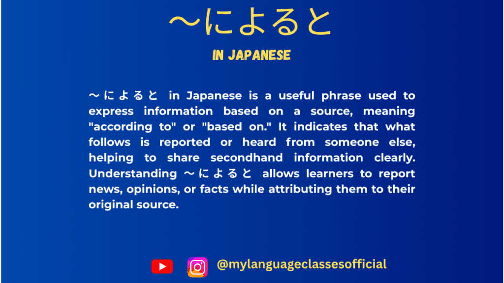 Using 〜によると in Japanese
