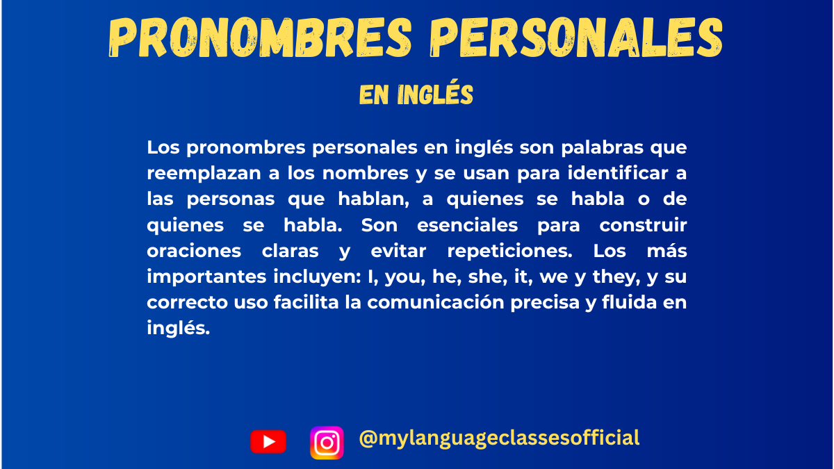 Pronombres personales en inglés | My Language Classes