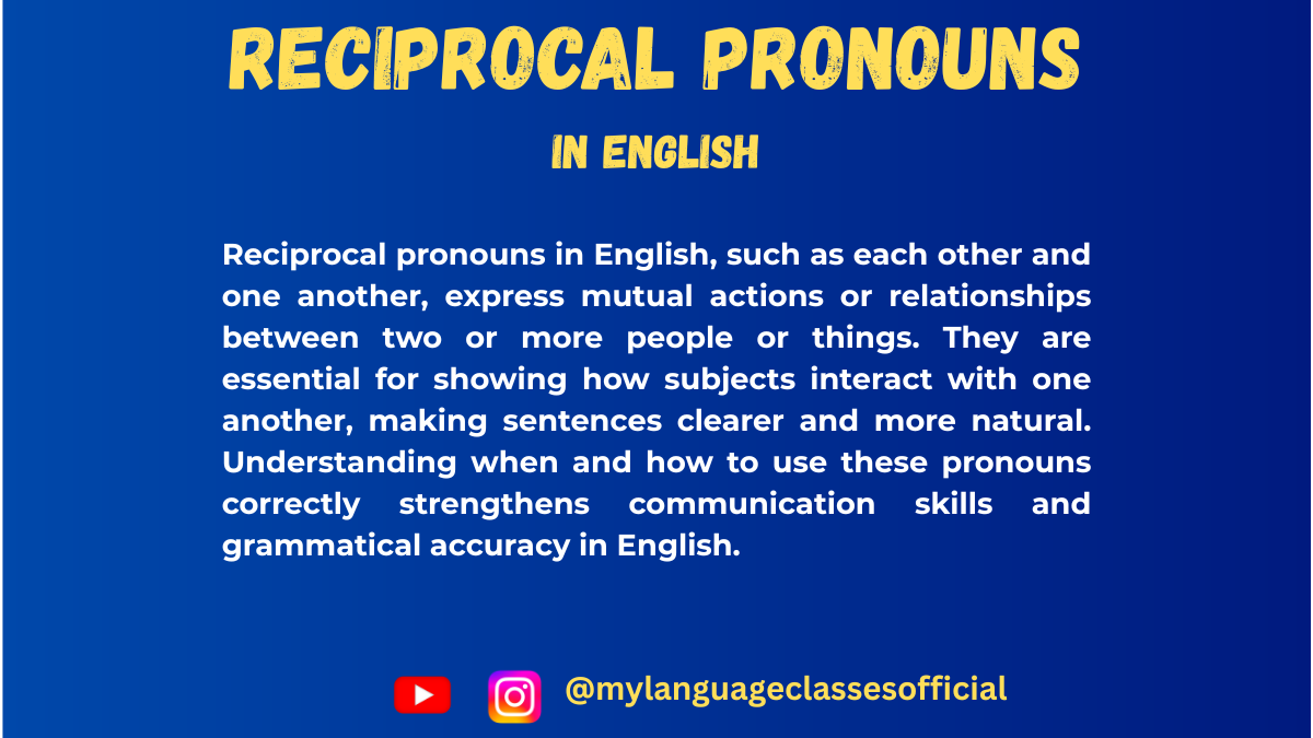 What Are Reciprocal Pronouns in English? | My Language Classes