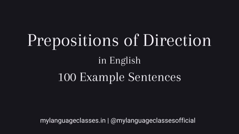 100 Example Sentences of Prepositions of Direction in English | My ...