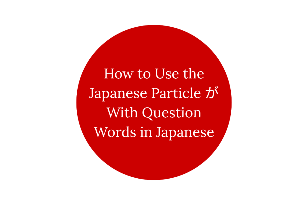 How to Use the Japanese Particle が With Question Words in Japanese