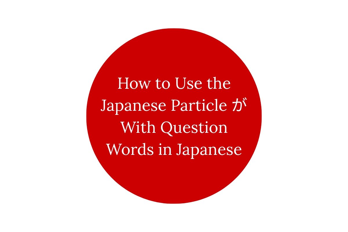 How to Use the Japanese Particle が With Question Words in Japanese