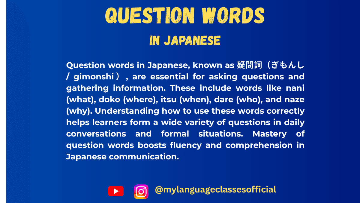 Mastering Question Words in Japanese | My Language Classes